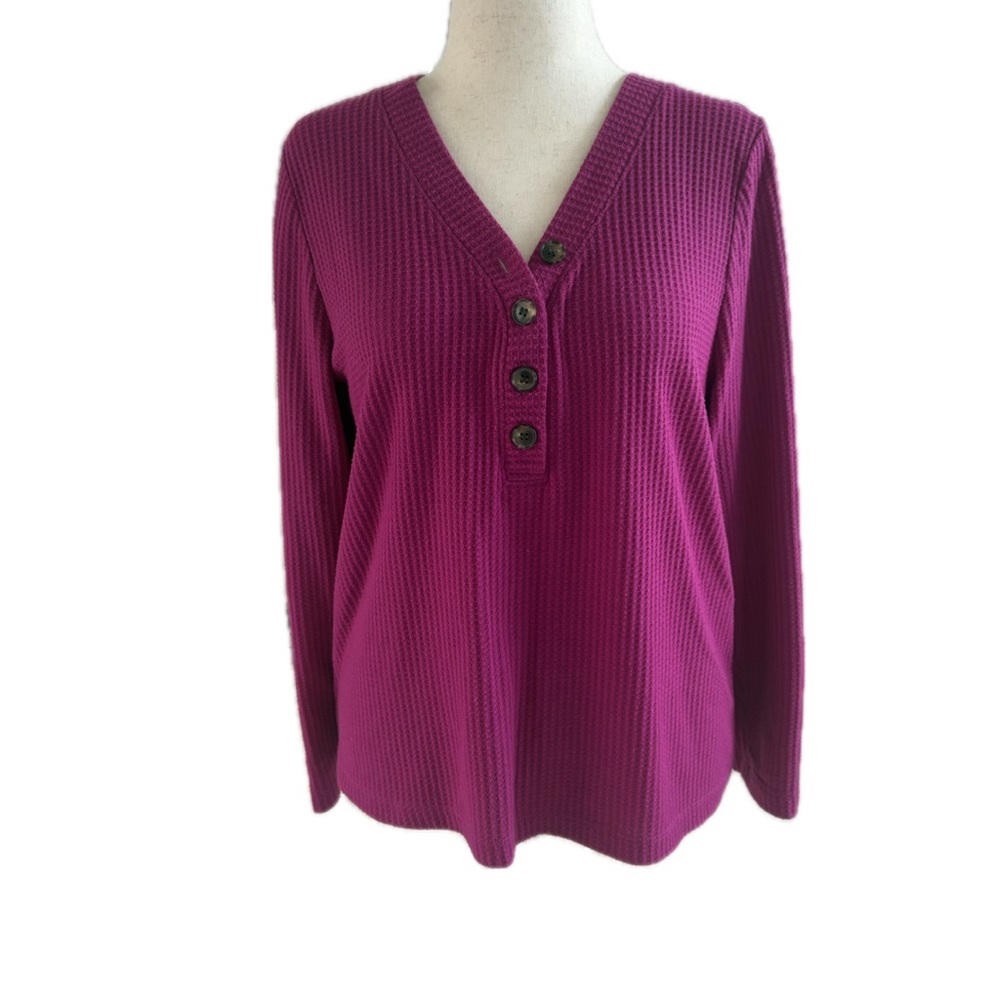 Loft | Magenta Henley Top | size XL | Very Good Condition.